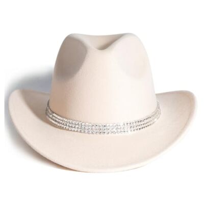 Shiny Rhinestone Cowgirl Hat Glitter Western Party Fedora  display picture 3