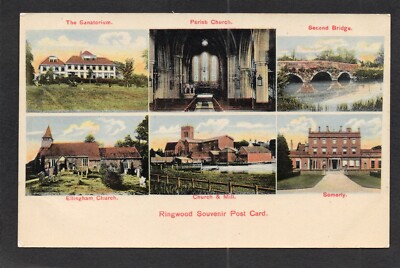 Postcard Ringwood New Forest Hampshire multiview Souvenir by Brown