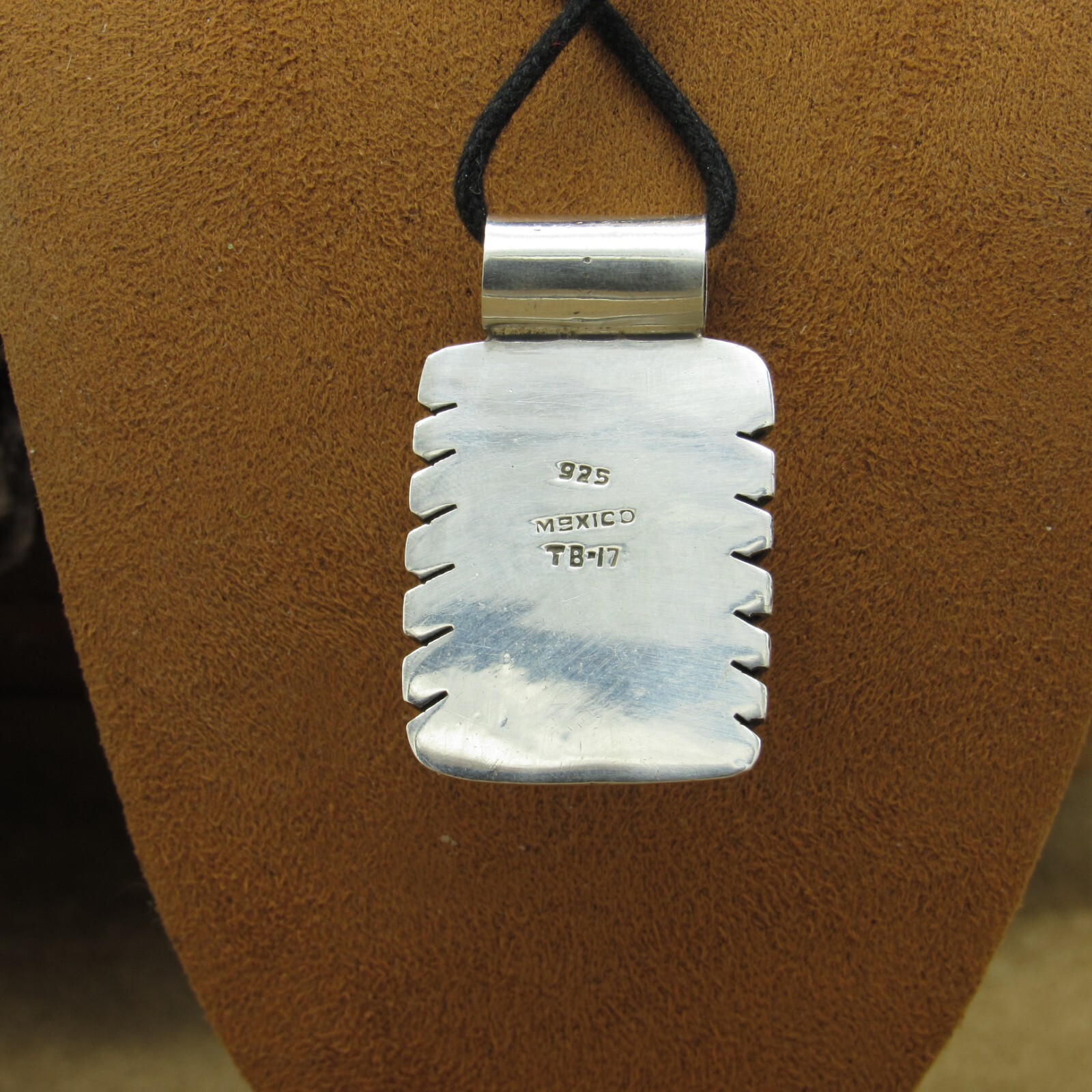 Taxco Rectangular Sterling Silver Jasper Pendant … - image 5