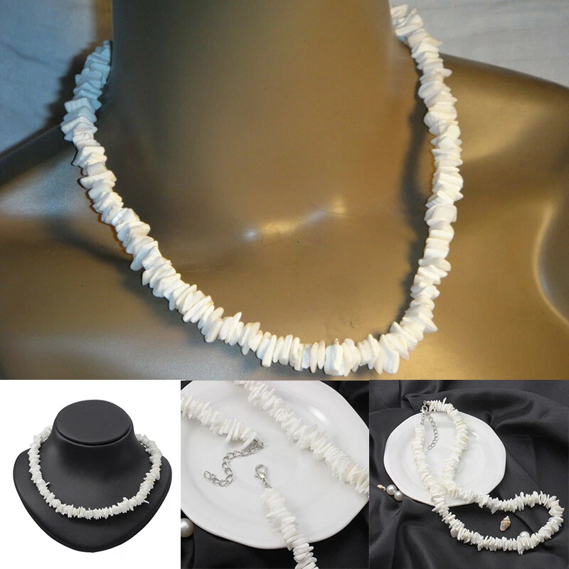 Puka shell necklace white surfer choker discount