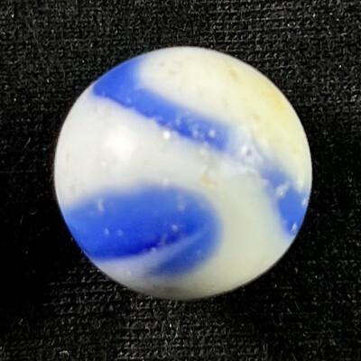 Vintage Akro Agate Peltier Art Swirl Glass Marble .62  White Lavender