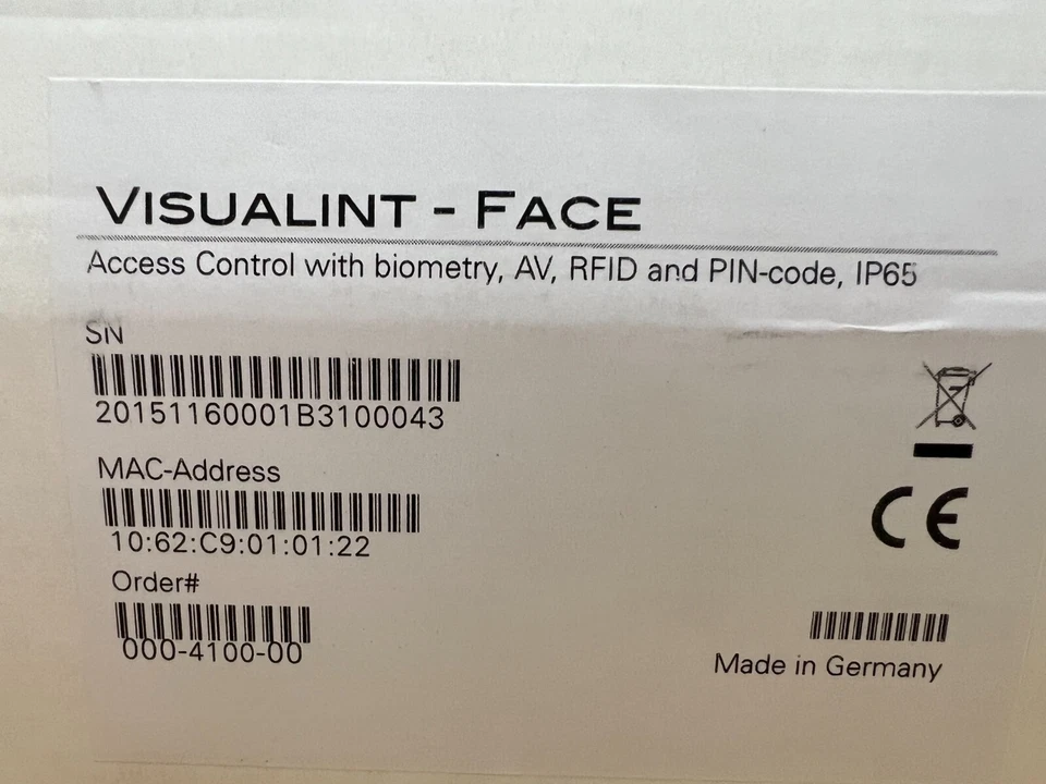 Visualint-Face Access Control With Biometry, AV, RFID, And Pin-Code, IP65 - Image 3 of 3
