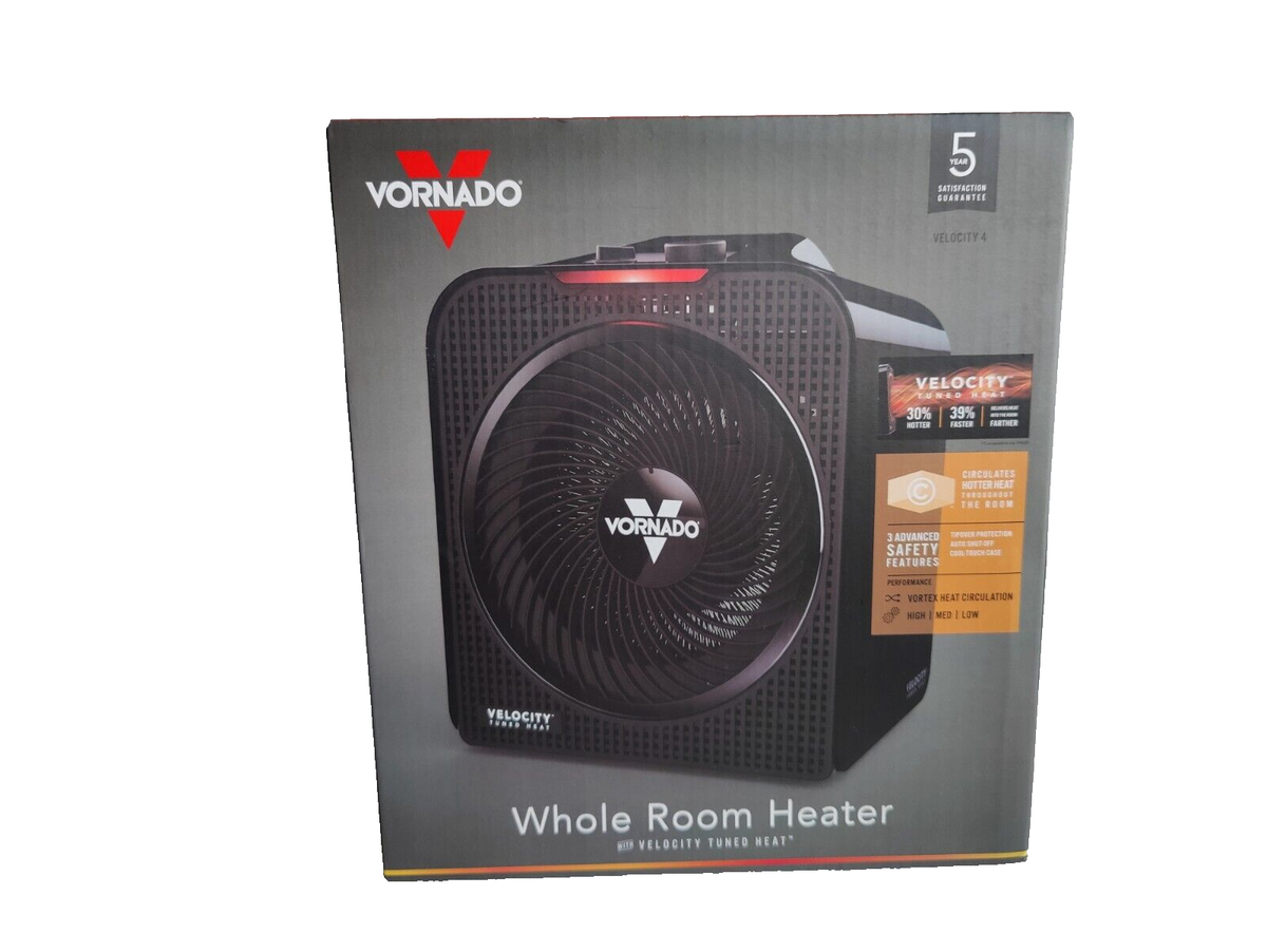 Vornado Velocity Portable Whole Room Vortex Indoor Electric Space Heater  Black