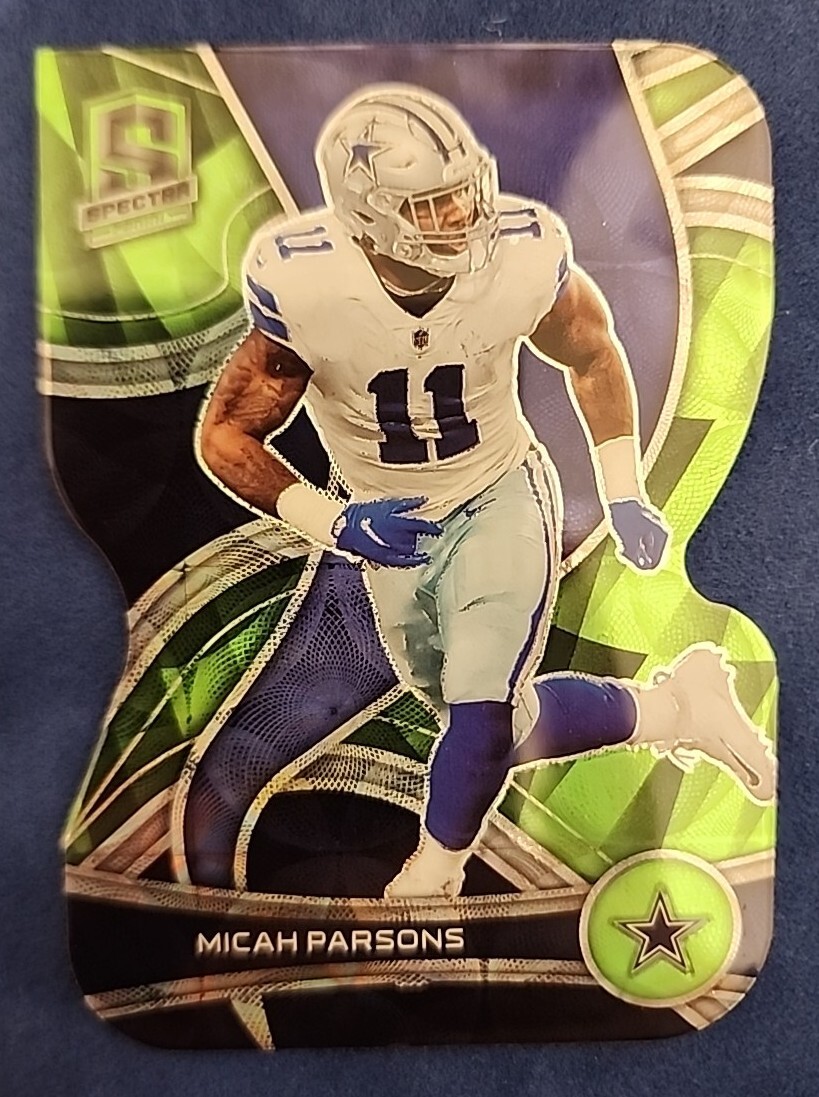 2022 SPECTRA MICAH PARSONS DIE CUT Neon Green PRIZM #/30 Dallas Cowboys 🤠 