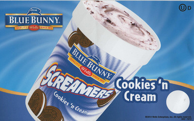 Blue Bunny Screamers Cookies and Cream Cup Ice Cream Truck sticker 8''x5''