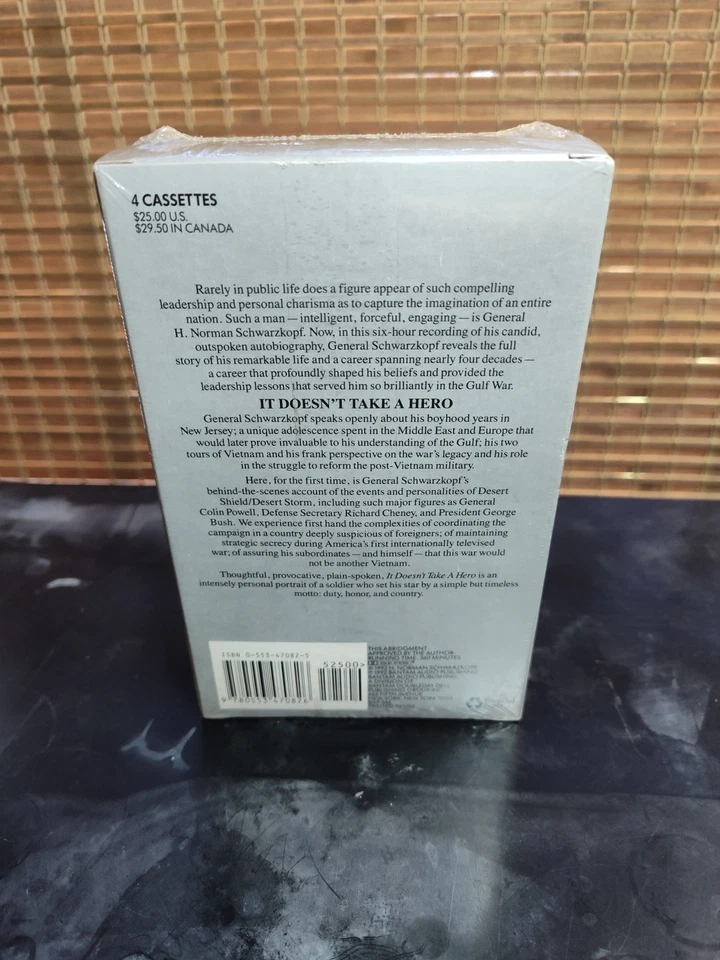NEW "IT DOESNT TAKE A HERO" GENERAL NORMAN SCHWARZKOPF AUDIO BOOK 4 CASSETTES - Image 2 of 4