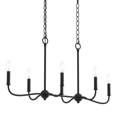 Progress Lighting P400466 Ilia 6 Light 36''W Taper Candle Linear - Black