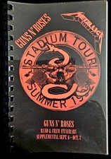 Vintage Guns N' Roses / Metallica 1992 Stadium Tour Itinerary.