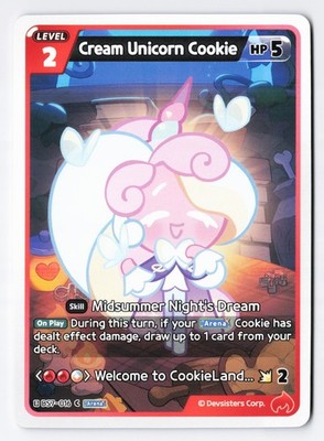 Cream Unicorn Cookie BS7-016 - Cookie Run Braverse Arena of Glory Red Single NM
