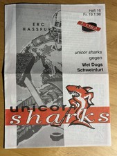 ERC Hassfurt Unicor Sharks Stadionzeitung 16 1996 gg ERV Schweinfurt Mighty Dogs