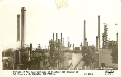 STANDARD OIL REFINERY, RPPC, EL SEGUNDO, CALIFORNIA, VINTAGE POSTCARD (EN1044)