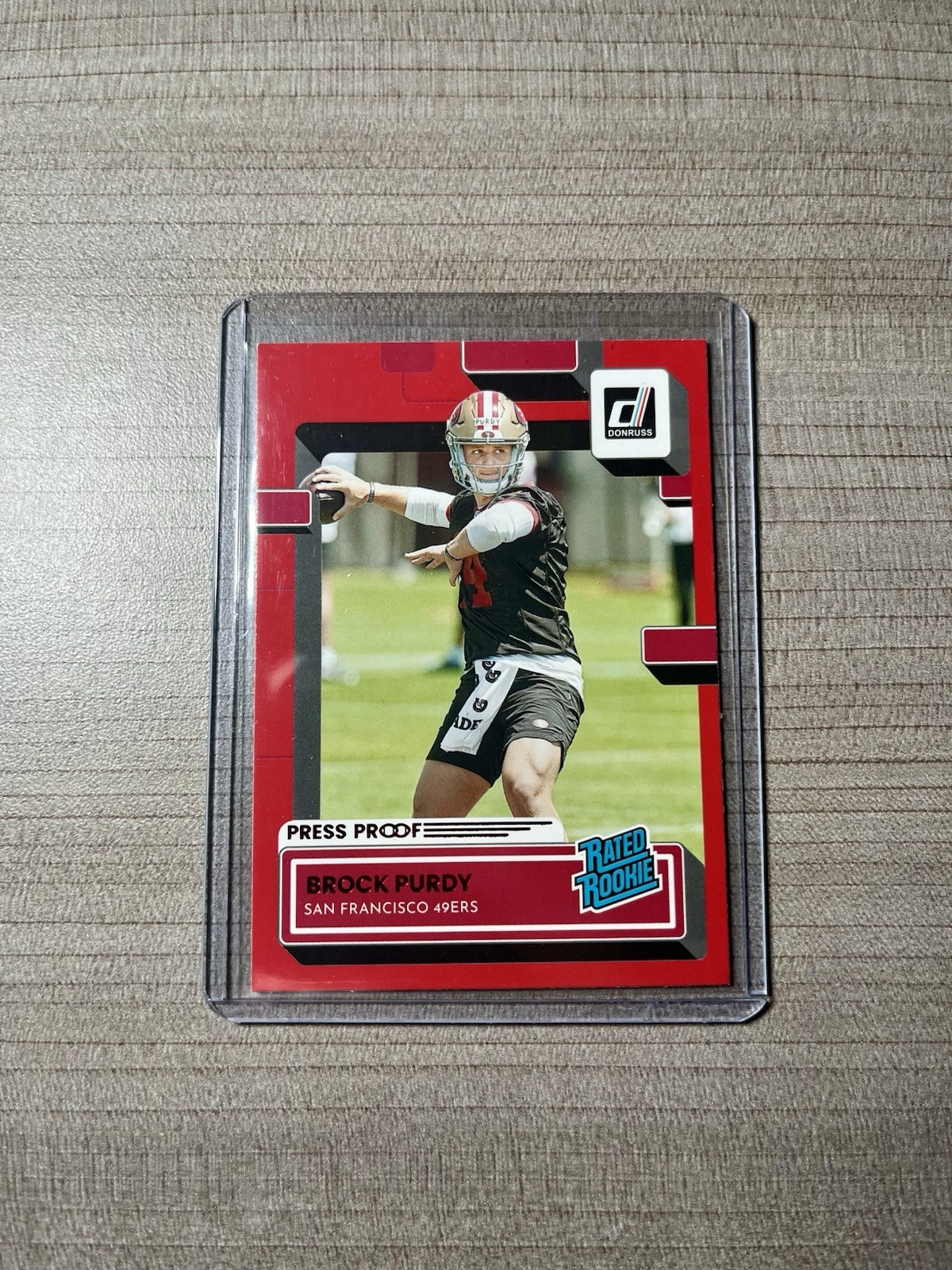 2022 Donruss Brock Purdy Red Press Proof Rated Rookie #374 49ers