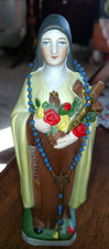 Vintage  St. Therese Statue with Rosary Made in Germany