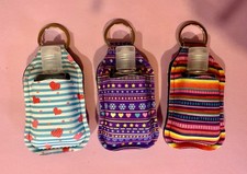 Neoprene Sanitizer Holder Keychain w/30ml Reusable Empty Bottle Lot of 3 Choice