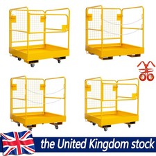 Forklift Safety Cage Work Platform 36x36 in 1200lbs with Wheels for Aerial