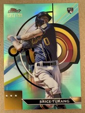 2023 Brice Turang Topps Finest Aqua Refractor Rookie /199 Card #43 Brewers. rookie card picture