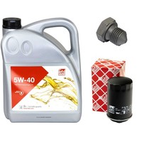 MotoröL Set 5W-40 5 Liter + ÖLfilter + Schraube FüR Audi A3 Cabriolet 1.8 2.0
