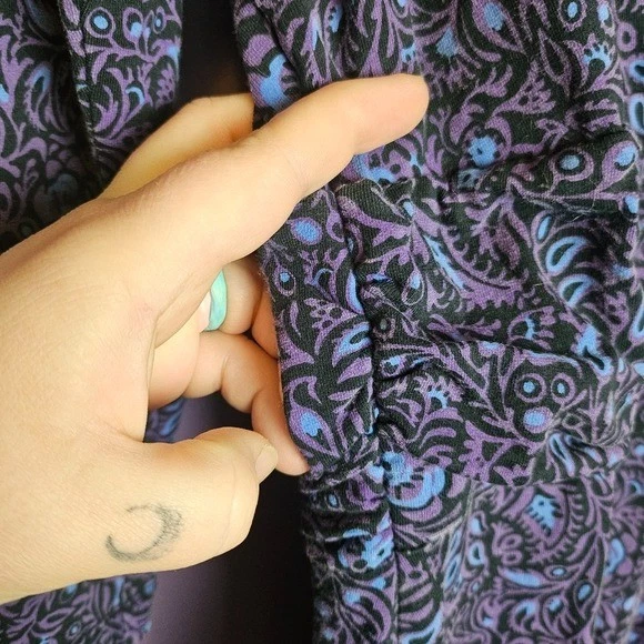 Patagonia Margot Long Sleeve Purple Floral Organic Cotton Dress Size Medium - Image 3 of 4