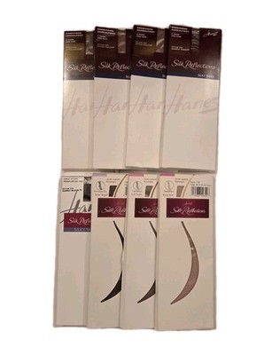 8 Pks / 16 Prs Hanes Silk Reflections Knee Highs Little Color/Barely Black/Taupe
