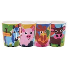 French Bull 4pc Toddler Kids cups BPA Free Farm Animals bright colors