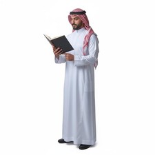 Traditional arabic costume for men, Long Sleeve White Islamic Medium,