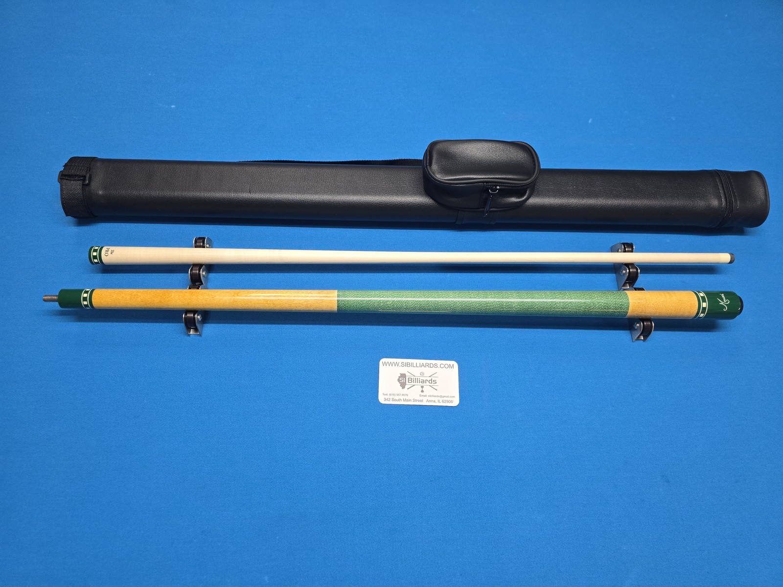 Meucci Summer Series 15 Green Pool Cue 19oz with Hard Case & Pro Shaft
