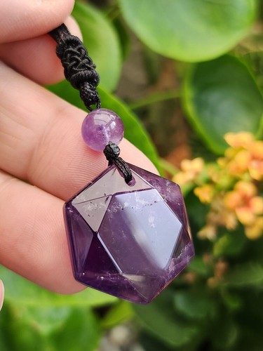 Collar de amatista Hexagrama Colgante Púrpura Piedra preciosa Protección... - Imagen 14 de 24