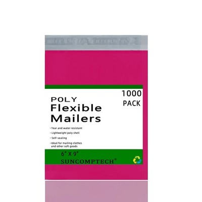 #1 6x9 Poly Mailer Shipping Mailing Packaging Envelope Bag, Pink, 1000 Pieces