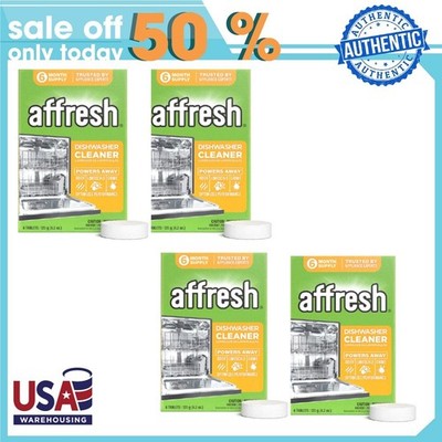 (4 pack) Affresh Dishwasher Cleaner Tablets Remove Odor Residue 6 Count