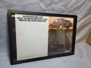 1985 Introducing Saab 900 Turbo Coupe 2 Page Vintage Print Ad FRAMED Wall Art