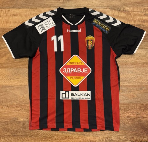 RK Vardar Handball Team #11 Dejan Manaskov Player Issue Hummel Jersey Mens L
