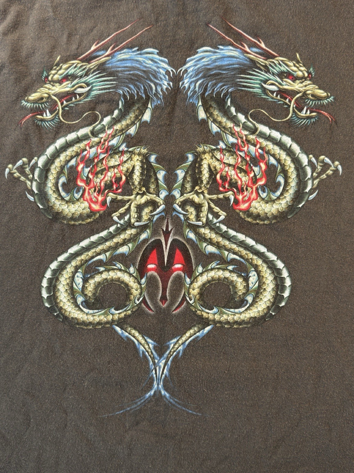 Vintage 90s ODM Dragon Guardians of Paradise Skate Tee XL Grunge Skateware