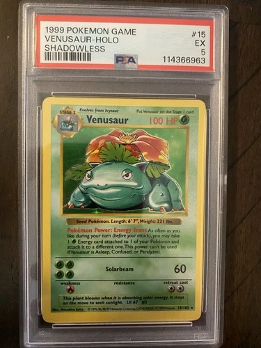 Psa5 Shadowless Venusaur Base Set Pokémon