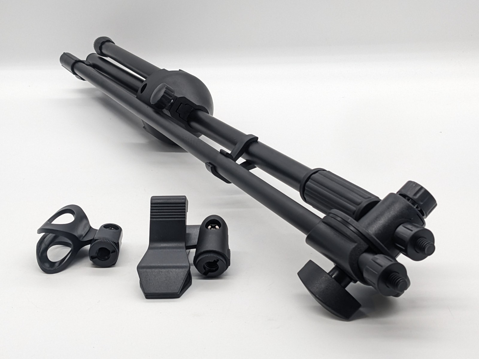 Amazon Basics tripod boom microphone stand with mic clips 218cm TMS130