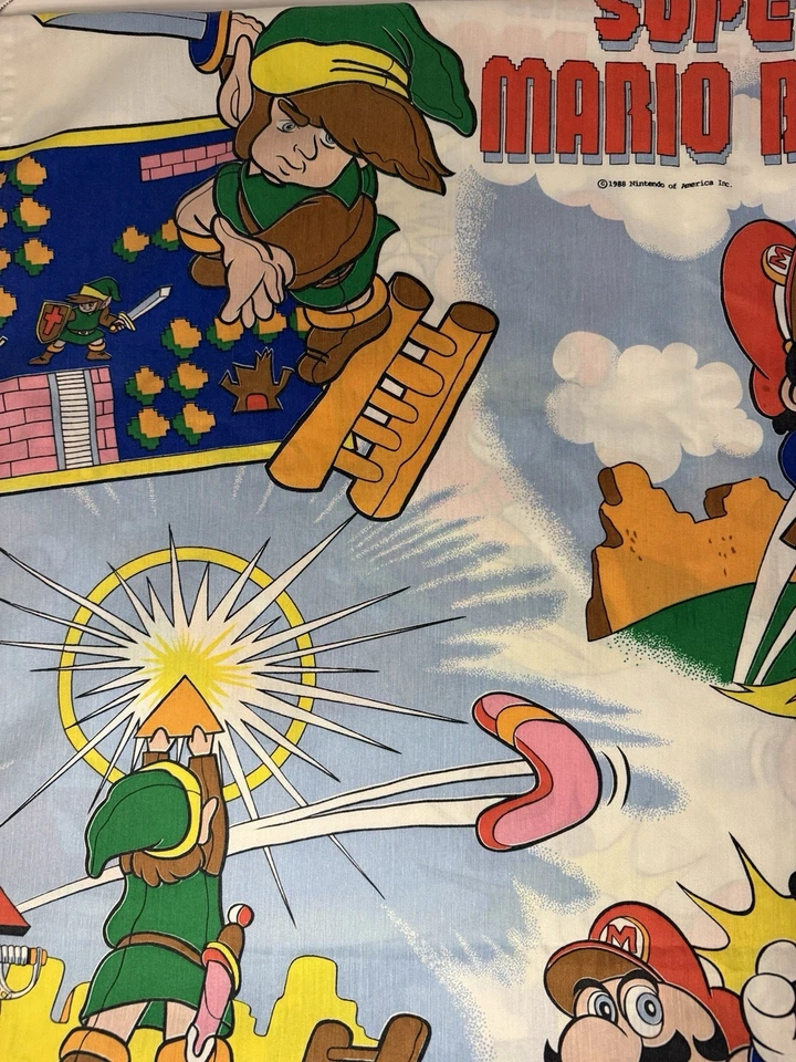 1988 Nintendo Vintage Super Mario Brothers Zelda Twin Flat И Подогнанный Комплект Простыней - Изображение 2 из 4