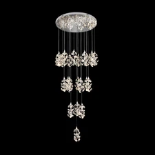 Chrome Cascading Crystal LED Round Chandelier