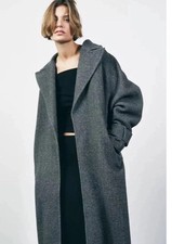 Zara Donna ZW Collezione Misto Lana Costo Bianco Grigio Taglia XL Rif 2062/764 £159