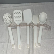 🥄CWC 5PC Set Kitchen Utensils Plastic Silicone Durable Cook With Color
