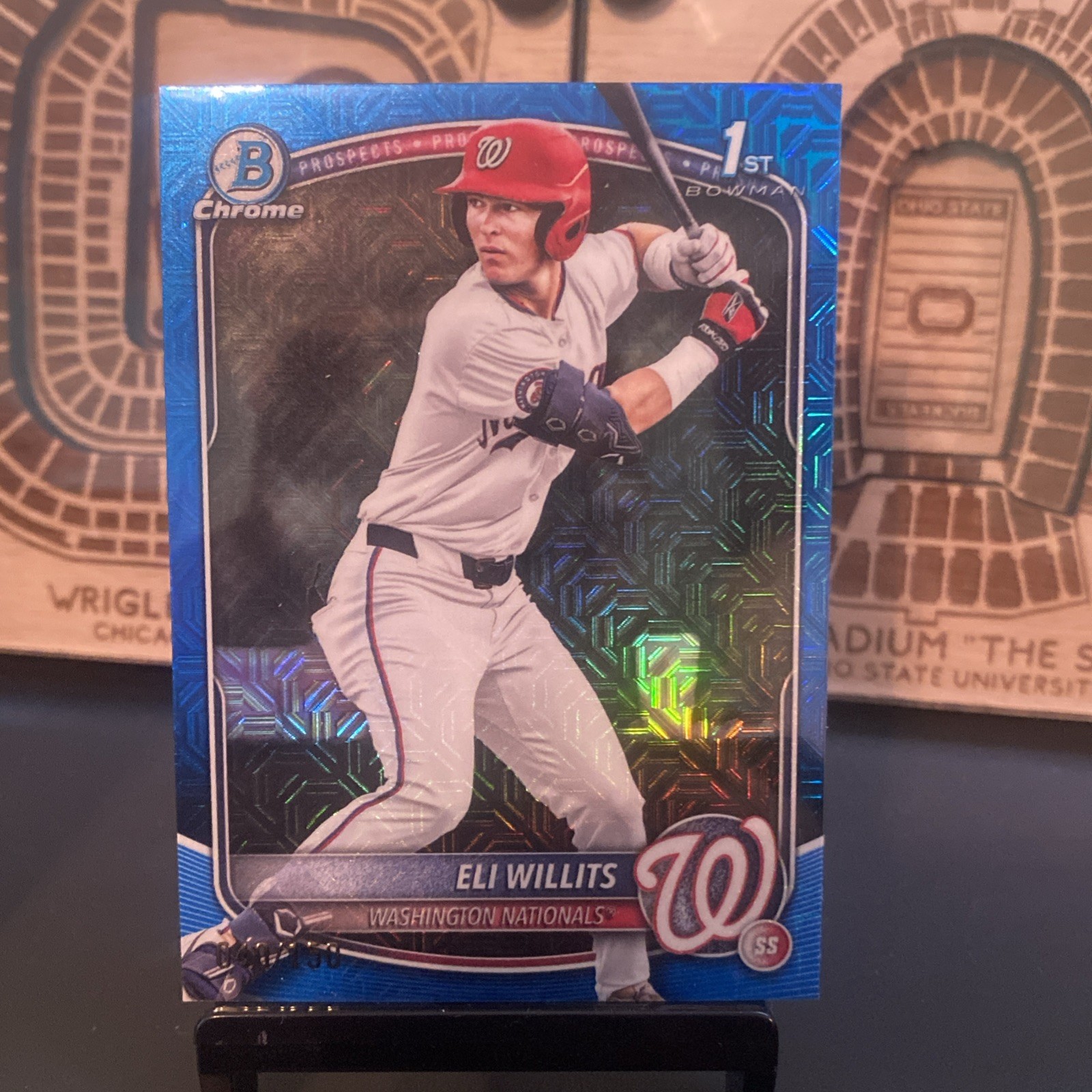 2025 Bowman Draft Eli Willits #BDC-1 Mega Box 1st Blue Mojo Refractor /150 