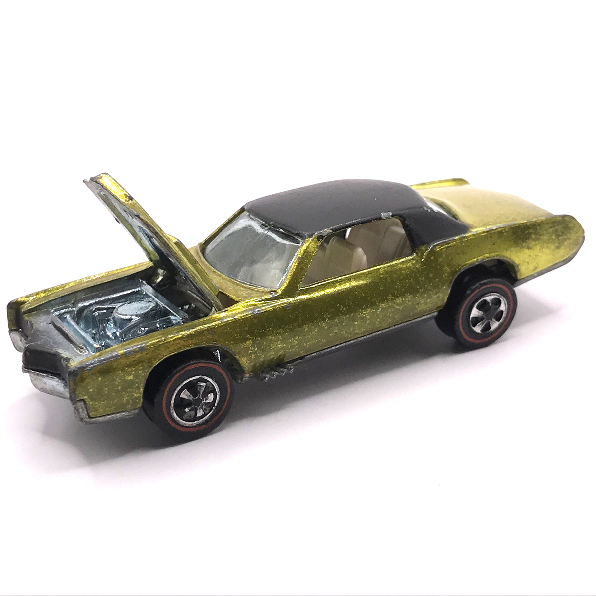 Hot Wheels Redline Custom Eldorado 1968 Yellow White Int. - Made