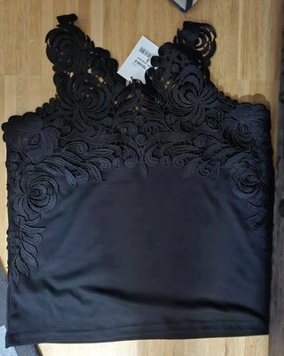 Top Damen schwarz mit Spitze Grösse 48 Leo und Ugo Paris ''Neu'' Kaufpreis 50 Euro