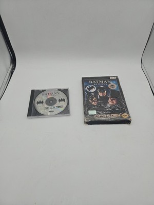 Batman Returns (Sega CD, 1993) Cardboard Box No Manual Tested Working Plastic On
