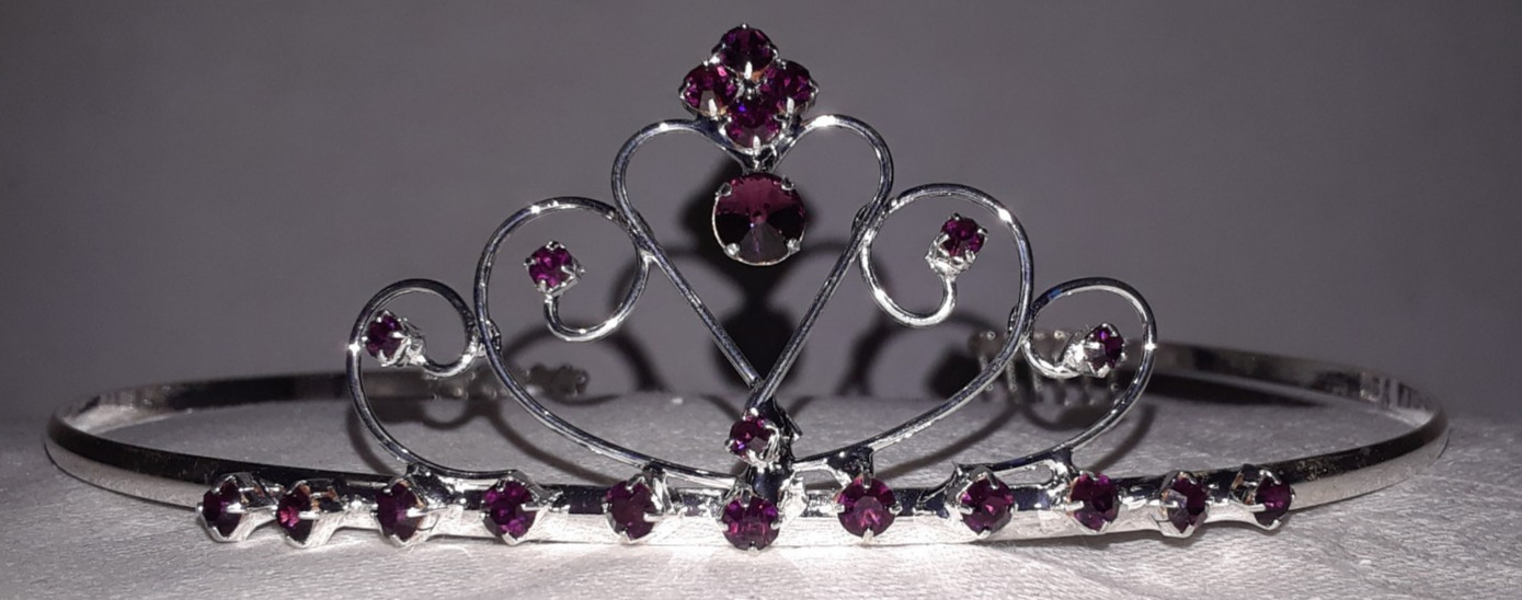 Princess Tiara Bridal Purple Rhinestone Delicate Headwear for Party