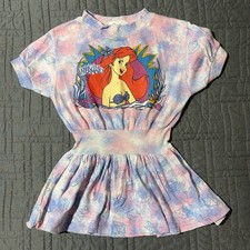 Vintage 90's Disney's Little Mermaid Ariel Pink Dress Shirt Girls Size 5/6