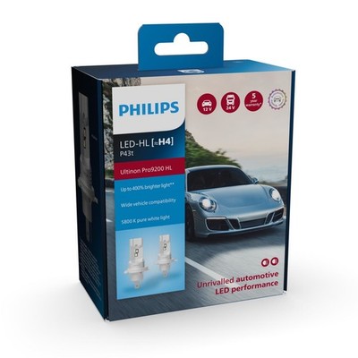 Philips Ultinon Pro9200 H4 LED +400% 5800K Headlight Bulbs 12-24V 11342U92X2