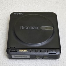 Vintage Sony Discman D-12 Portable CD Player Black Mega Bass Auto Resume Japan