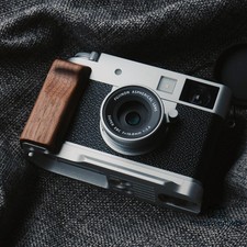 Retro Wooden Metal Attachment Grip Flannel Base for XHalf Fujifilm X-Half Camera