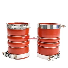 2pcs Silicone Charge Air Cooler Hump Hoses With 4PCS Clamps Kit 4" ID x 6.2" L