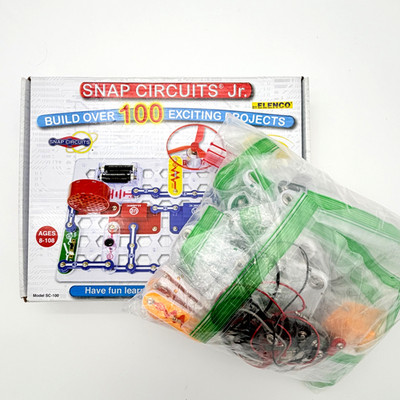 Snap Circuits Jr SC-100 COMPLETE Elenco STEM Electronics Kit 100 Projects EXTRAS