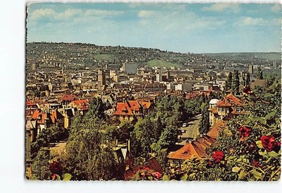 Postcard Panorama Stuttgart Germany
